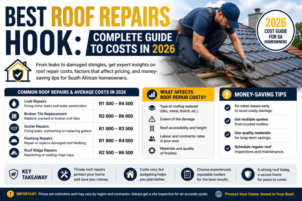 Best Roof Repairs Hook: Complete Guide to Costs in 2026